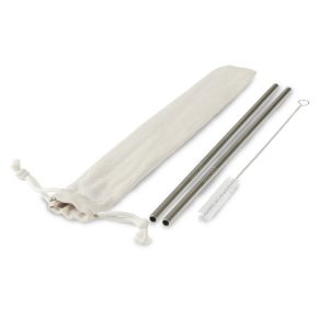 Edelstahl Trinkhalmen im 2er-Set für Ihr Marketing